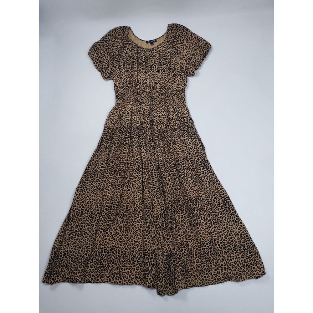 J.Crew Elena Puff-Sleeve Dress in Leopard Crepe de Chine Women's Size Small NWT - Picture 14 of 16